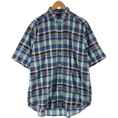古着 ラルフローレン Ralph Lauren BLAKE 半袖 ボタンダウン チェックシャツ メンズL相当/eaa567004