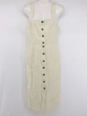 ◇ MOUSSY マウジー カジュアル フロントボタン 膝下丈 ジャンパースカート サイズ2 ライトベージュ系 レディース P 1308010001529のサムネイル