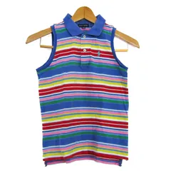 ラルフローレン ポロシャツ トップス ノースリーブ ボーダー柄 キッズ 男の子用 150サイズ 青×赤×緑 RALPH LAUREN 【中古】のサムネイル