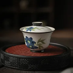 雍正緑地琺瑯彩の蓋碗茶託一セットで 蓋付き茶器 飲茶食器 中国茶器即