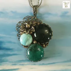 シラスオパール レースネックレス・グリーン