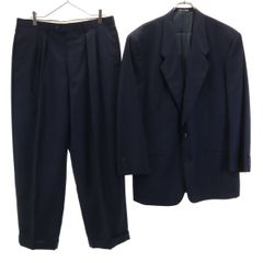 GIORGIO ARMANI ジョルジオアルマーニ 90s イタリア製 オールド ストライプ柄 スーツ 上下 セットアップ 52 ネイビー メンズ 古着