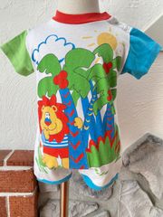 【Size80】vintage サファリ 半袖ロンパース