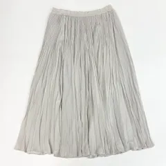 81j8 Leilian レリアン プリーツスカート ギャザースカート ロング ウエストゴム◎ 日本製 レディース 女性用 11 グレージュ系 ポリエステル100％u02t