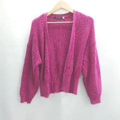 ◇ ⊇◎ COCODEAL ココディール 無地 長袖 カーディガン サイズ2 ビビットピンク系 レディース E  【1501230037754】