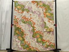 平和屋本店□極上 紬 色無地 卵色地 逸品 未使用 CYAA2104s5 - メルカリ 