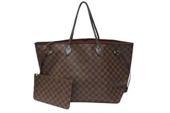 極美品 LOUIS VUITTON ルイヴィトン ネヴァーフルGM トートバッグ N51106 ダミエキャンバス ブラウン ゴールド金具 中古 4b005264
