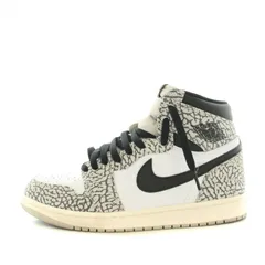 ナイキ NIKE エアジョーダン1 ハイ OGホワイトセメント/サファリ Air Jordan 1 High OG White Cement/Safari スニーカー シューズ ハイカット レザー 総柄 US9 27.0cm グレー DZ5485-052