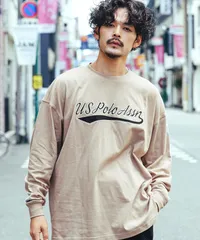 新品 未使用 並行輸入 US.POLO ASSN.(ユーエスポロアッスン)US.POLO ASSN.別注オーバーサイズロンT 212872 Bライトベージュ