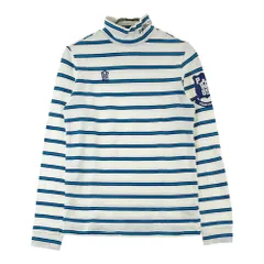 サイズ：1 PEARLY GATES パーリーゲイツ  モックネック 長袖 Tシャツ ボーダー柄 ホワイト系 [240101313355]# ゴルフウェア レディース ストスト