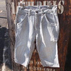 【BLUE BLUE】ブルーブルー ハリウッドランチマーケット 聖林公司 ヒッコリー ストライプ デニム ジーンズ ショートパンツ ショーツ 1(S)