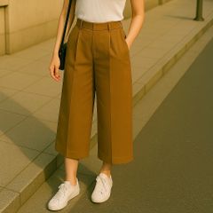 【上品×楽ちんパンツ🌱】UNITED ARROWS＊ユナイテッドアローズ＊美シルエットガウチョパンツ／ブラウン／Mサイズ／ミモレ丈／ワイドパンツ✨