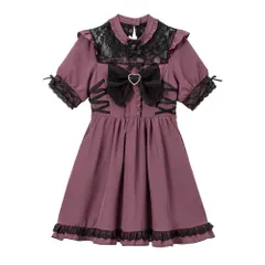 夢展望公式 [新品未使用] リボンレースアップワンピース [パープル] 他カラー別ページ有 dearmylove ワンピース その他ワンピース（半袖） 534309-03