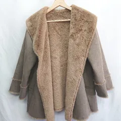 ◇ ⊇ nano universe ナノ ユニバース ファー 長袖 コート サイズ38 ブラウン レディース E  【1410290078006】