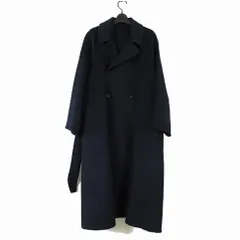 プラステ PLST 23AW コート ウールブレンドリバー ロングコート 12-3409002 起毛 M 紺 ネイビー