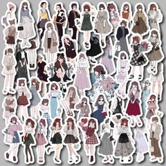 シール ステッカー 素材紙 コラージュ素材 大容量 フレークシール かわいい おしゃれ 女の子 女子 少女 ガール 人物 手帳デコ 日記シール カレンダー