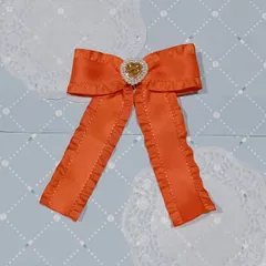 勇気の魔法　ポニーテール　量産型　リボン　クリップ　ブローチ　オレンジ