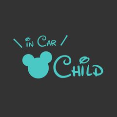 ミント ） チャイルドインカー CHILD IN CAR ステッカー 子ども 乗ってます 車 車用 おしゃれ シンプル 手書き 文字 カッティングステッカー シール 防水 カーステッカー child 孫 まご きりもじいちば