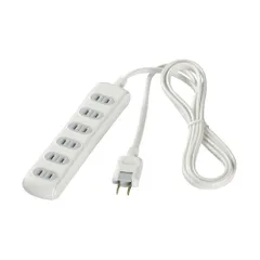 【在庫処分】ホワイト 2m シャッター付 6個口タイプ BSTAPSH2620WH 2ピン式電源タップ BUFFALO バッファロー