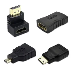 【数量限定】HDMI変換アダプタ コネクター 4種類セット HDMIケーブルコネクタアダプターキット HDMI 接続 変換 延長 コネクター 90度L型 mini HDMI/micro HDMI 全部に対応
