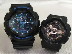 恋人たちのGショックペアウオッチ  G-SHOCK ペア腕時計 カシオ GA-100CB-1AJF BA-110RG-1AJF プレゼント   ラッピング無料 メッセージカード手書きします  クリスマス　誕生日 御祝い還暦 銀婚式　結婚記念日　バレンタイン 婚
