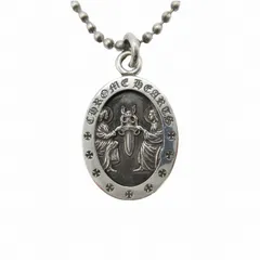 クロムハーツ CHROME HEARTS Angel medal Oval エンジェルメダル オーバル チャーム ネックレス シルバー 925 ボールチェーン コイン ペンダント メンズ/1/☆K87のサムネイル