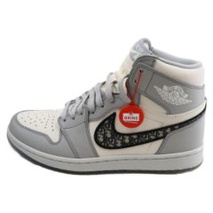 NIKE (ナイキ) ×Dior AIR JORDAN 1 HIGH OG DIOR ×ディオール エアジョーダン1ハイ ハイカットスニーカー エアディオール ホワイト/グレー US8/26.0cm CN8607-002