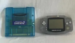 【ジャンク品】Nintendo ゲームボーイアドバンス 本体 ミルキーブルー ＆ スーパーゲームボーイ2 セット