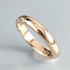 18金 K18 シンプル甲丸リング レディース 3.36g 9号 C256