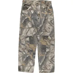 古着 ラングラー Wrangler 迷彩柄 リアルツリーカモ ダブルニー テーパードデニムパンツ メンズw32相当/eaa522055