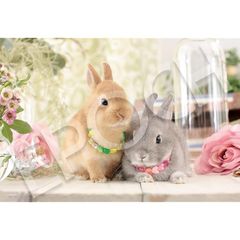 エポック社 300ピース ジグソーパズル いきもの/ペット うさぎ こちらパステルそうほんぶ (26×38cm) 26-372s のり付き ヘラ付き 点数券付き EPOCH