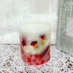 ボタニカルキャンドル✨アロマキャンドル✨薔薇🌹リボン  フラワー  ドライフラワー ✨ろうそく ランプ プレゼント ご褒美 No.38