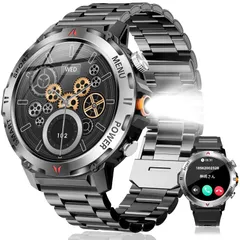 【新着商品】スポーツウォッチ 1.46インチ 100＋運動モード 歩数計 長持ちバッテリー IP68防塵防水 300＋文字盤 懐中電灯 着信/LINEなどアプリ通知 腕時計 遠隔撮影 音楽制御 Bluetooth5.3通話 腕上げ点灯 アラーム 軍用規格】2種