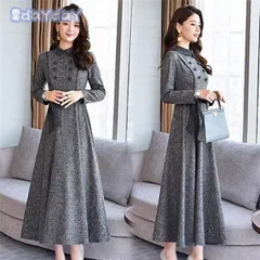 ワンピース レディース きれいめ ロングワンピース 40代 フォーマル ドレス 結婚式 二次会 パーティドレス 秋ワンピース aライン 母親 ママ