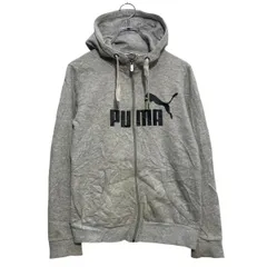PUMA ロゴスウェット パーカー プーマ XS グレー レディース フルジップ 古着卸 アメリカ仕入 a612-5412