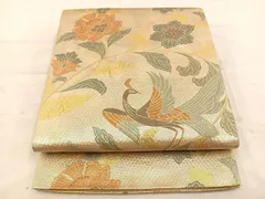 平和屋着物◎六通柄袋帯　花鳥文　金銀糸　引箔　正絹　逸品　未使用　BAAT4784kg