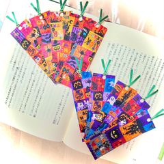 #1669  手作り布製しおり 文庫本用小さめ ハロウィン柄10枚セット
