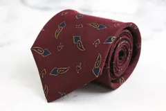 シャネル ブランド ネクタイ ペイズリー ダイヤ柄 シルク イタリア製 未使用タグ付 PO メンズ ワインレッド CHANEL