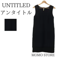 UNTITLED アンタイトル ワンピース ひざ丈ワンピース ノースリーブ ラウンドネック 裾ニット レディース ブラック アンゴラ 日本製