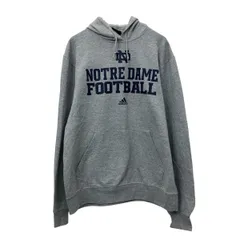 adidas プリントスウェット パーカー L グレー ネイビー アディダス プルオーバー ビッグプリント 古着卸 アメリカ仕入 a709-6178