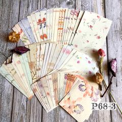 【P68-3 コラージュ素材】デザインペーパー　海外紙モノ　花　手帳　背景紙
