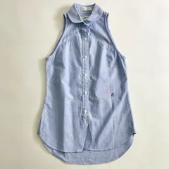 23c16 MADISONBLUE マディソンブルー 日本製 MB181-5030 丸襟 ノースリーブシャツ ハンプトン シャンブレー ラウンドカラー 00 XSサイズ ブルー コットン MADE IN JAPANのサムネイル