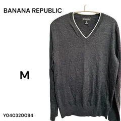 ★美品★BANANA REPUBLIC ダークグレー VネックセーターMシンプル　通勤　スーツ