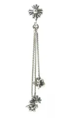 美品★CHROME HEARTS クロムハーツ JOJO Earring ジョジョ ピアス BSフレア CHプラス スター SV925×14K シルバー 片耳用 重量4.36gのサムネイル