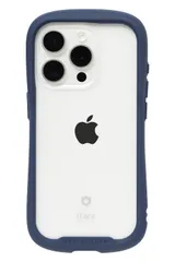 iFace Reflection iPhone 15 Pro ケース クリア 強化ガラス (ネイビー)【アイフェイス アイフォン15pro 用 iphone15プロ 用 カバー 韓国 耐衝撃 透明 ストラップホール [ネイビー・iPhone 15 Pro専用]