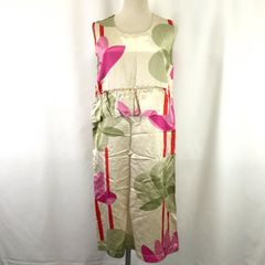 イタリア製★MARNI【マルニ】 ノースリーブ ワンピース 【size:M程度/膝丈/ベージュ系/花柄/beige】サテン生地/レディース/dress◆BJ012-a