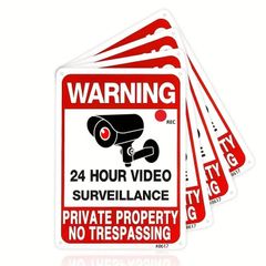 監視カメラ録画中 4枚セット 防犯ステッカー セキュリティー 警告 防犯 シール 24時間 監視 ステッカー 安全対策 防犯対策