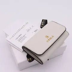 箱付 良品 フルラ カメリア 4連 キーリング付 WR00436 ゴールド ベージュ レザー メンズ/レディースキーケース SGN 2000000 NSK