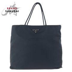 みぃ PRADA 三角ロゴ　トートバッグ　シルバー金具　ブラック PRADA 美品 プラダ テスート 三角ロゴプレート ブラック 黒