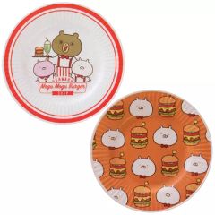 [중고] 접시·찻잔 우사마루 (화이트 & 오렌지) 멜라민 플레이트 세트 [이치 반 쿠지 우사마루 ~ 모구 모구 버거 숍 ~] C 상